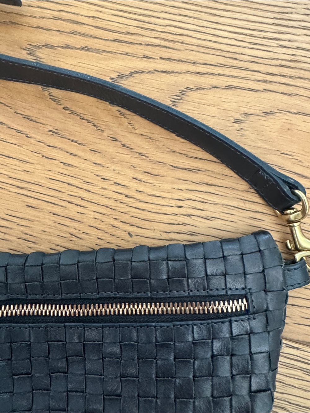 Clare V Grand Fanny Woven Navy Leather - Picture 4 of 6